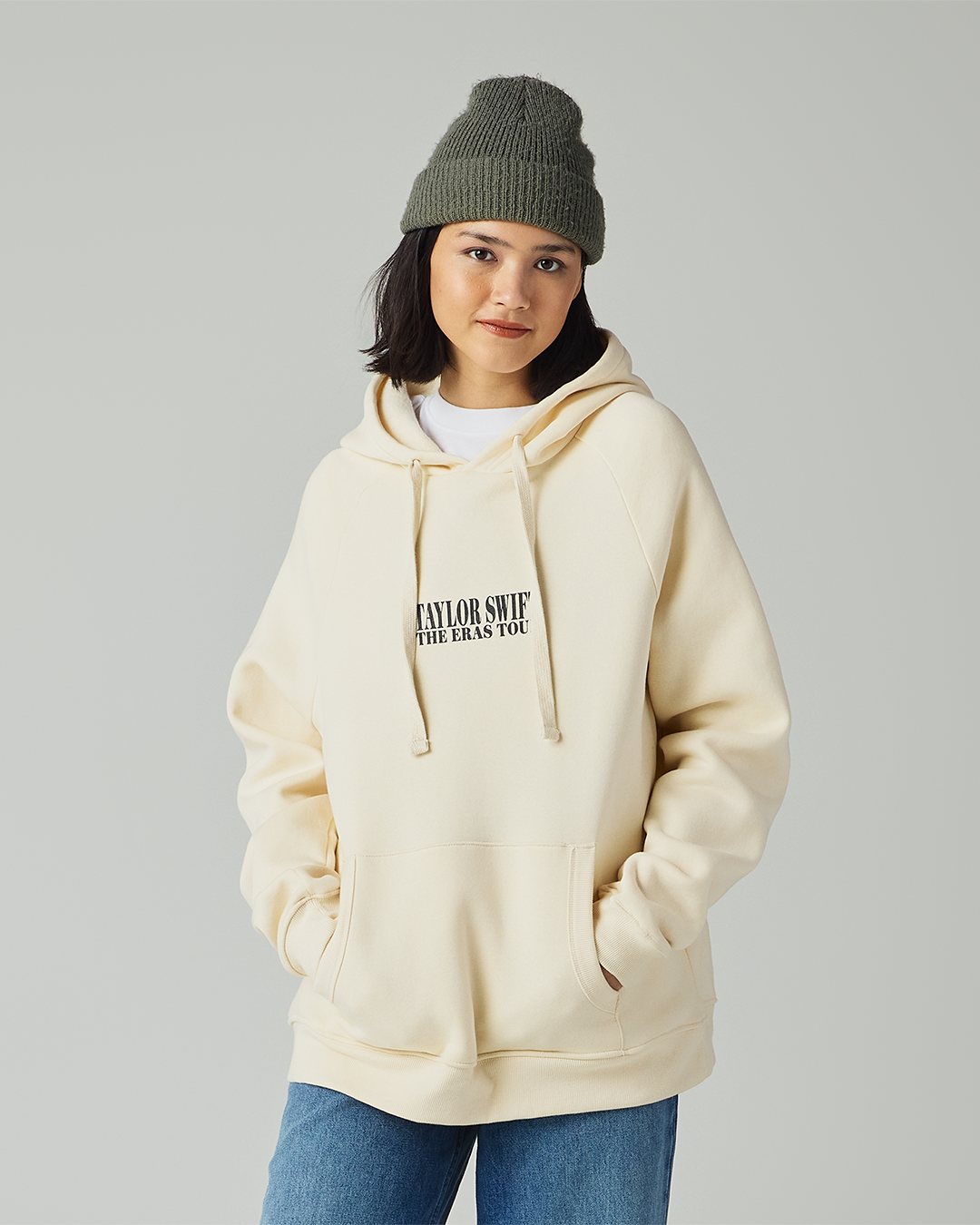 Taylor Swift The Eras International Tour Beige Hoodie Front