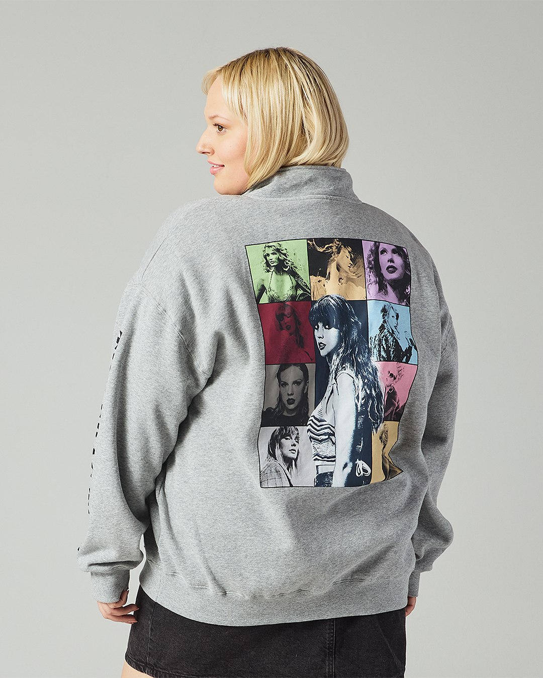 Taylor Swift The Eras International Tour Grey Quarter Zip Back