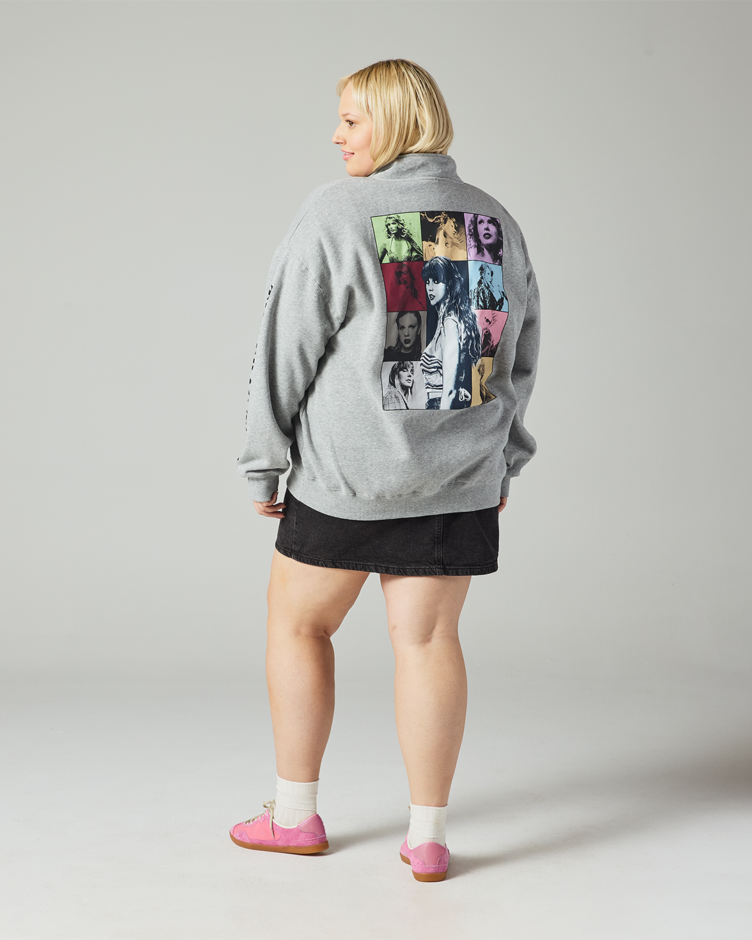 Taylor Swift The Eras International Tour Grey Quarter Zip Back Full Length