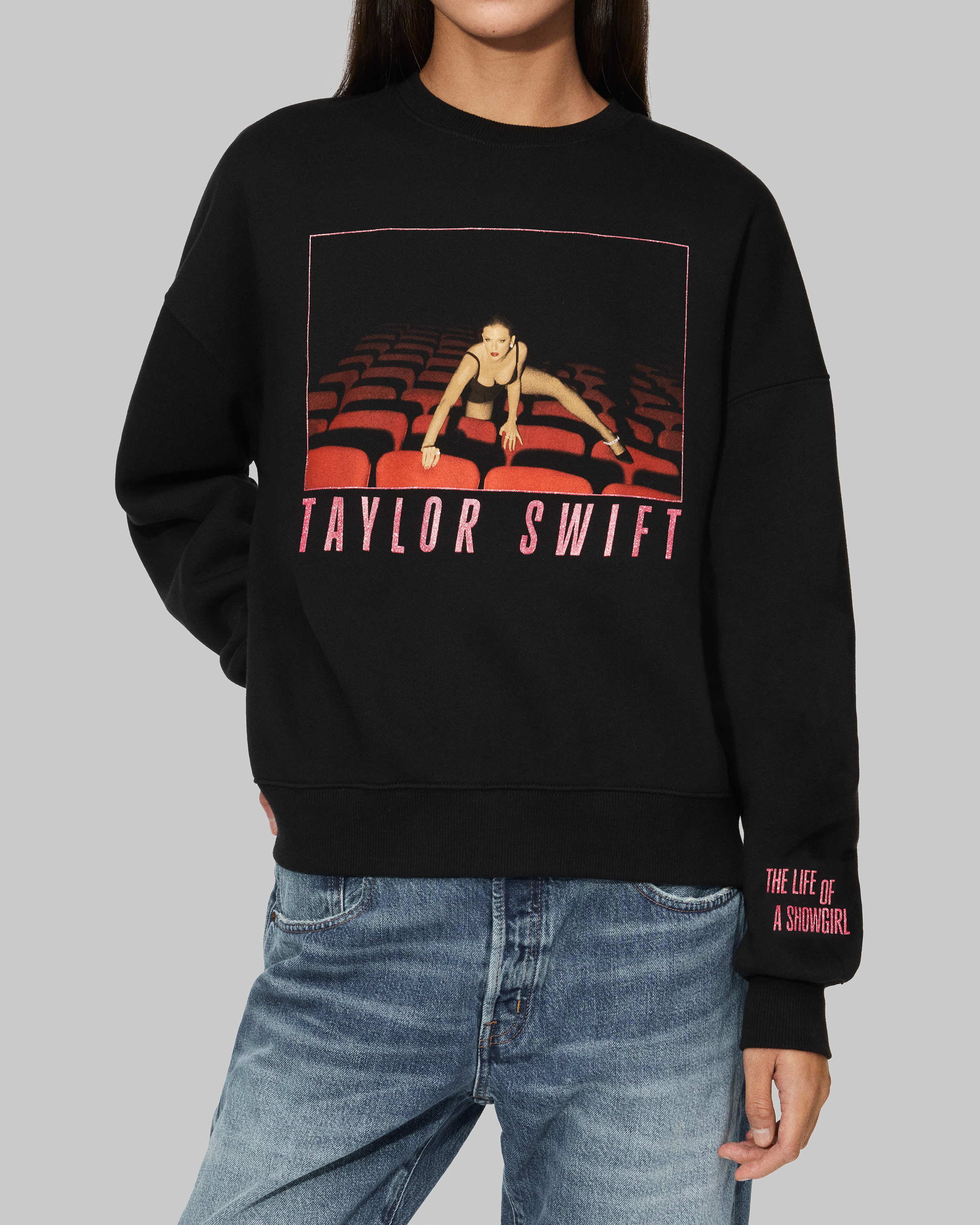 The Life of a Showgirl It's Frightening Black Crewneck Sweatshirt Front