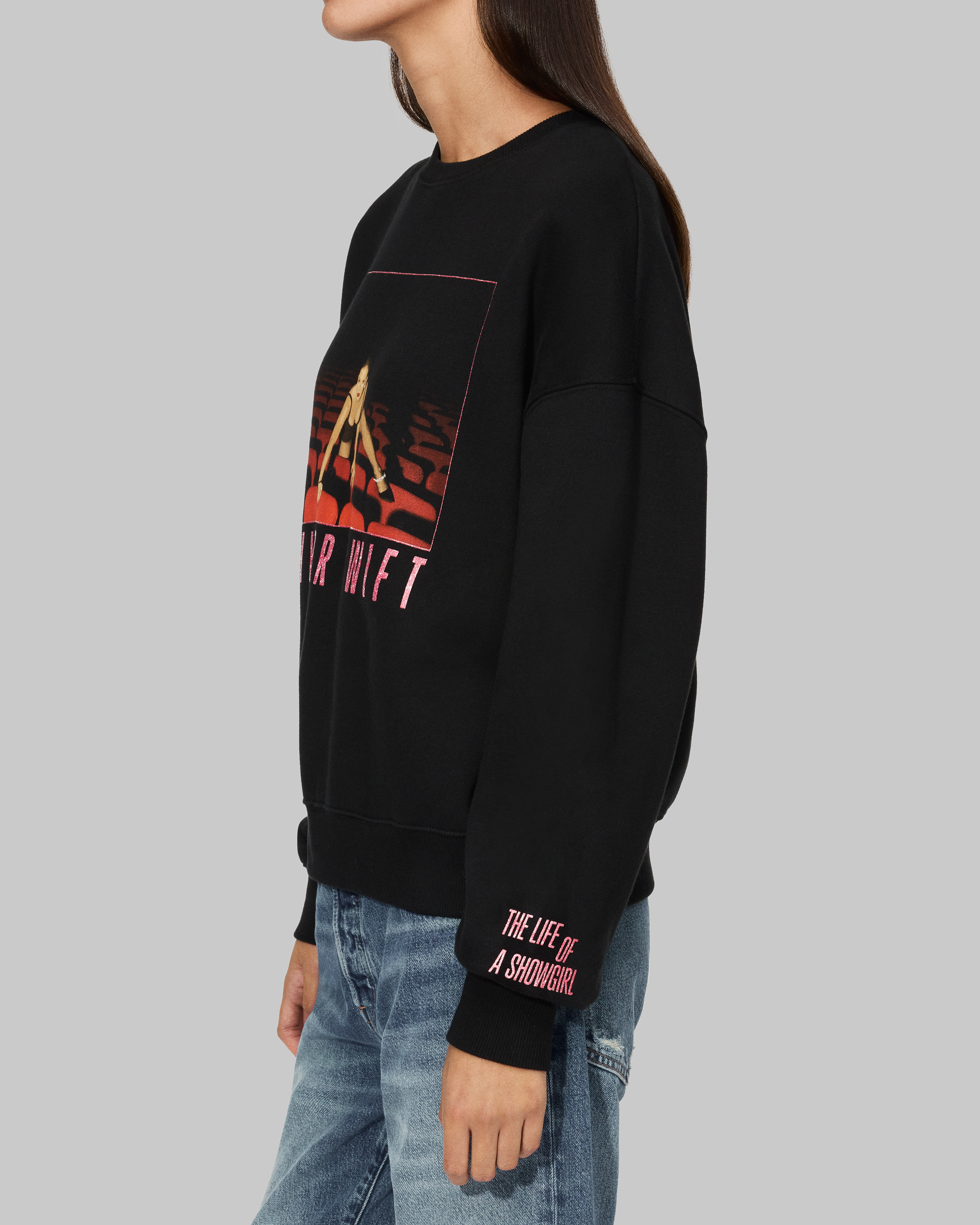 The Life of a Showgirl It's Frightening Black Crewneck Sweatshirt Side