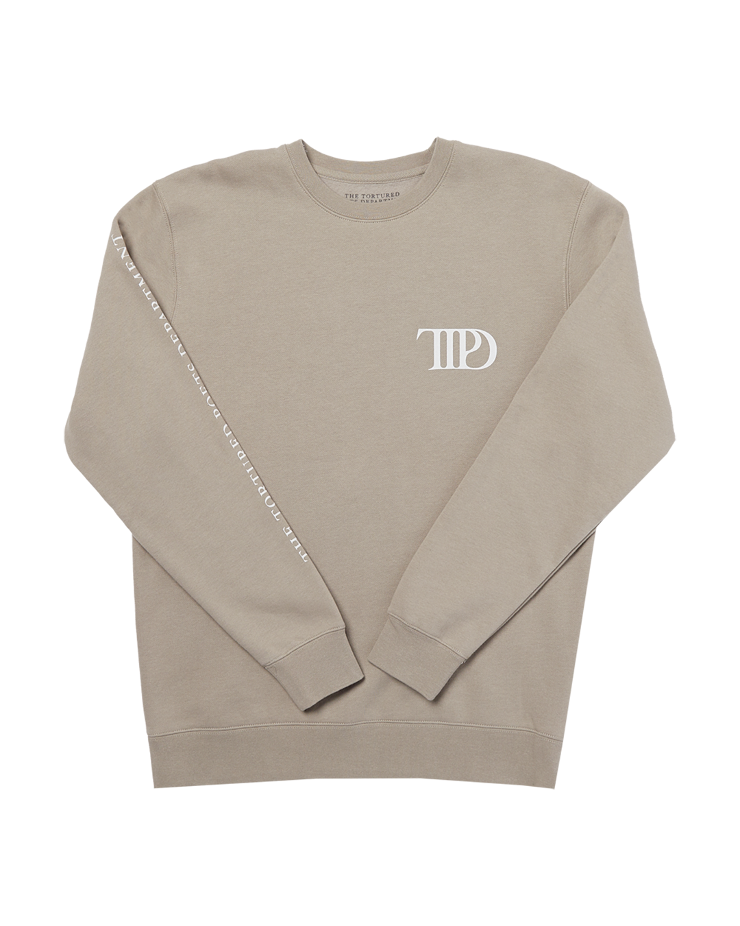 The Tortured Poets Department Beige Crewneck Front
