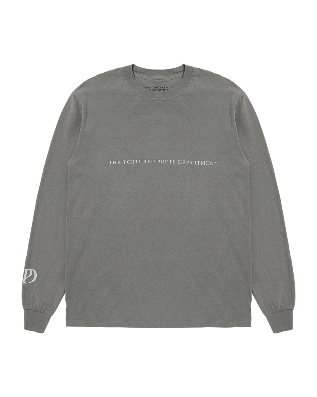 The Tortured Poets Department Gray Photo Long Sleeve T-Shirt Front