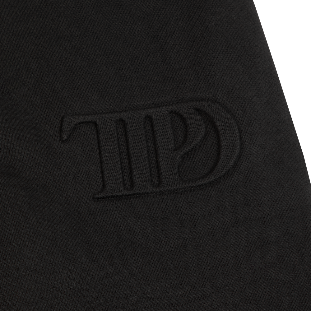 TTPD Black Embossed Sweatpants detail logo