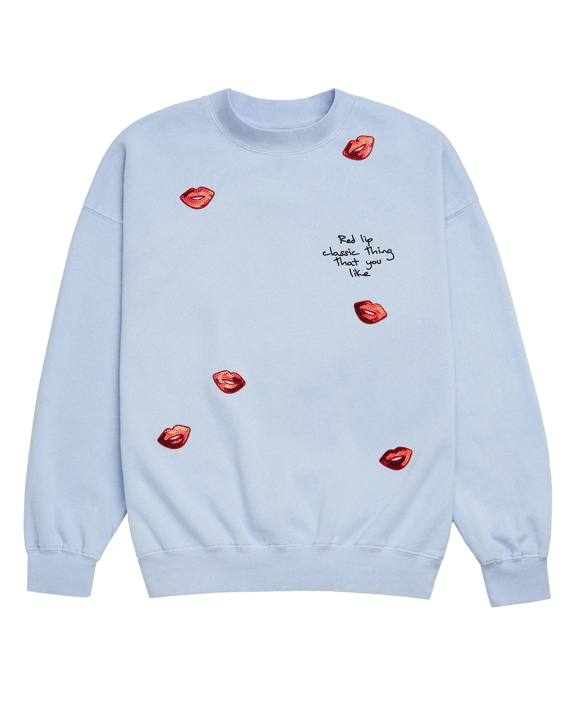 Sequin Red Lip Classic Thing That You Like Crewneck Sweatshirt 1