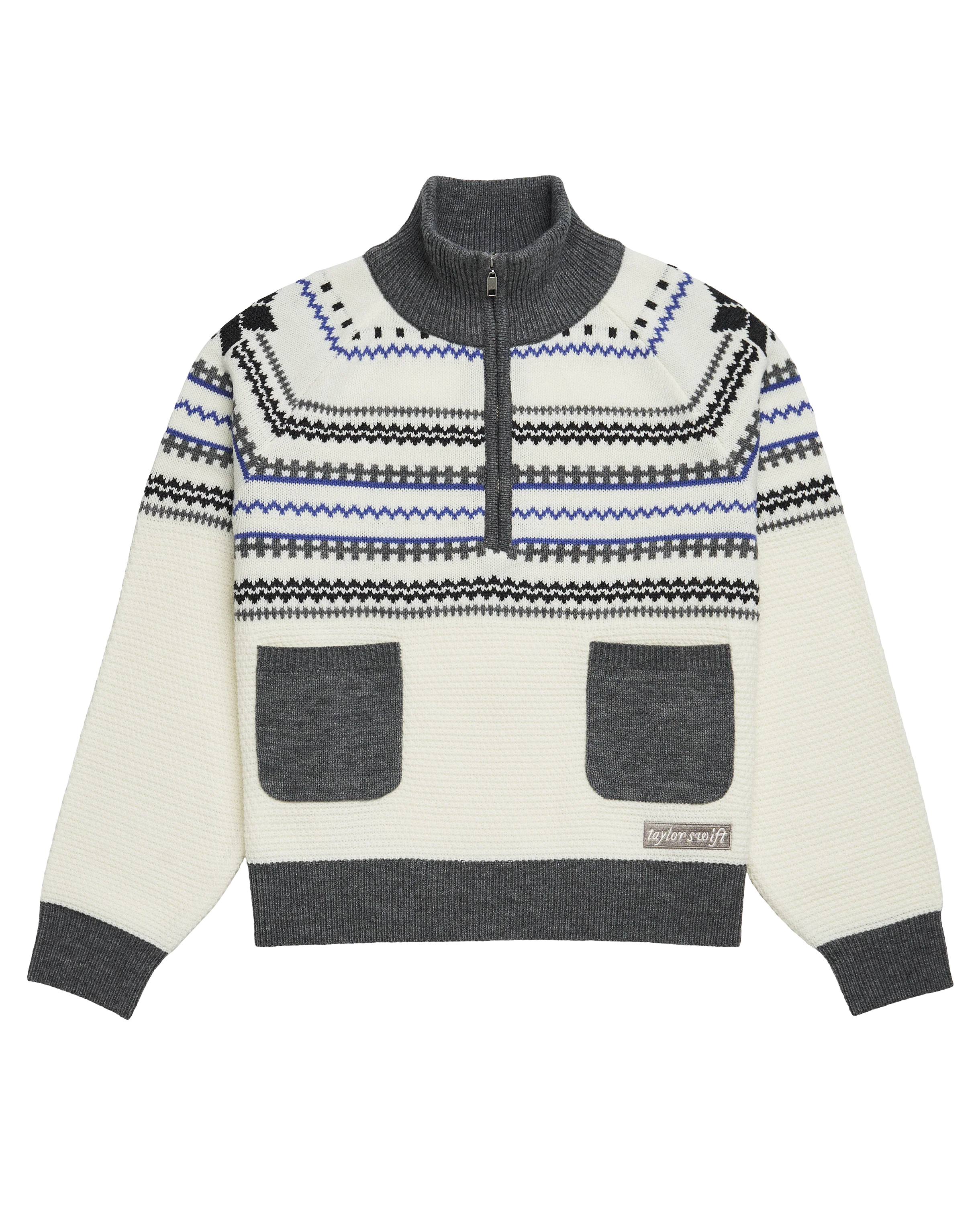 Folklore Album Quarter Zip Up Sweater 1