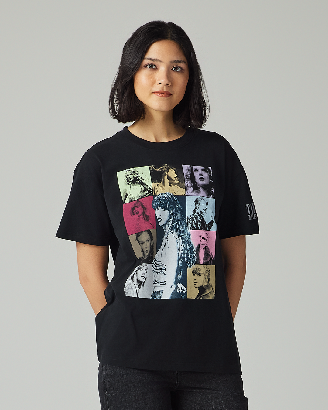 Taylor Swift The Eras Tour Black T-Shirt, Australia Front Lifestyle
