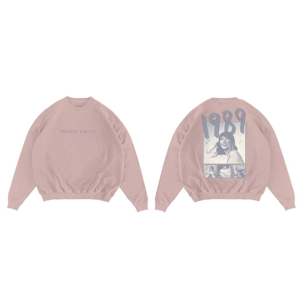 1989 (Taylor's Version) Pink Crewneck Front and Back