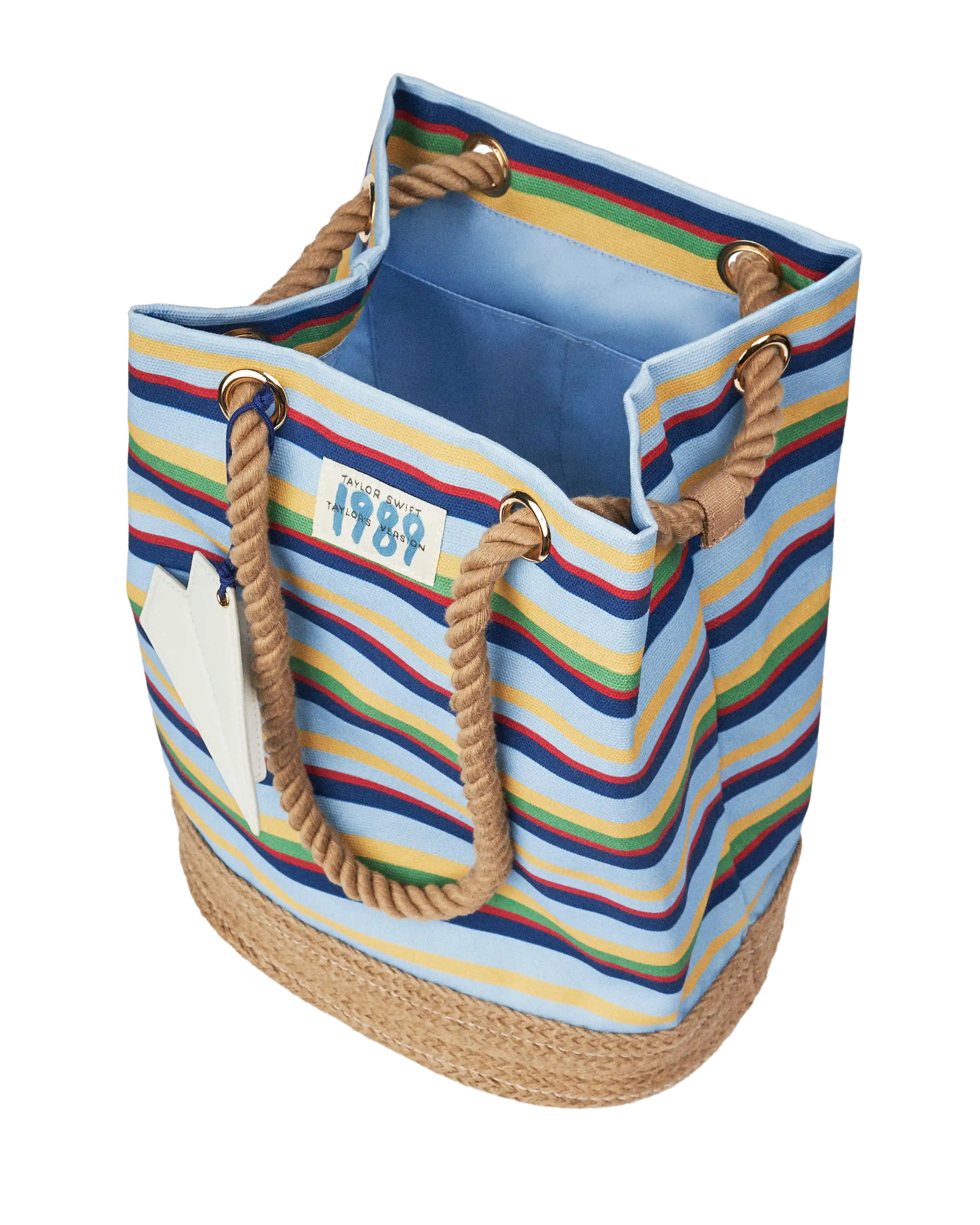 1989 Striped Bucket Bag Open