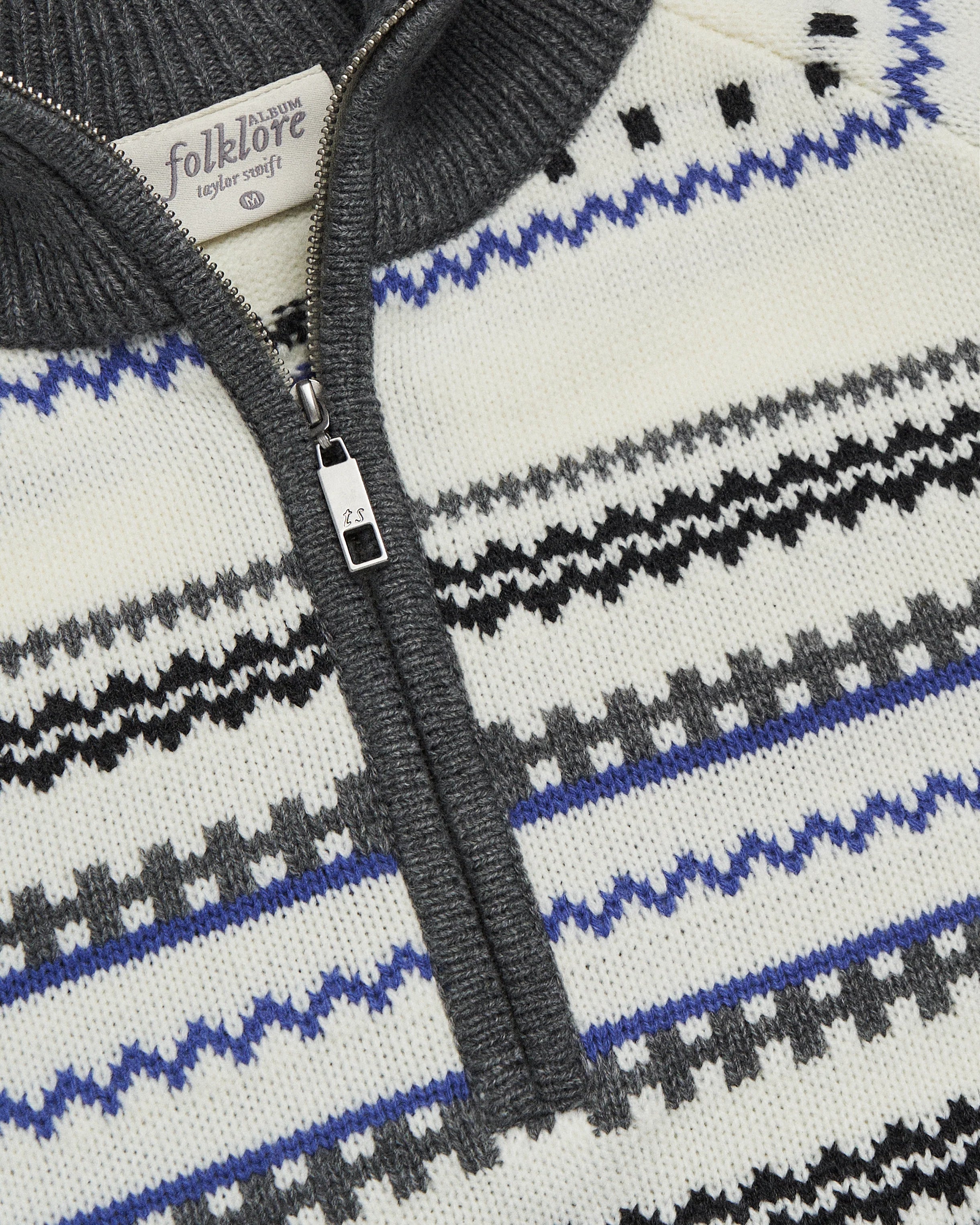Folklore Album Quarter Zip Up Sweater 3