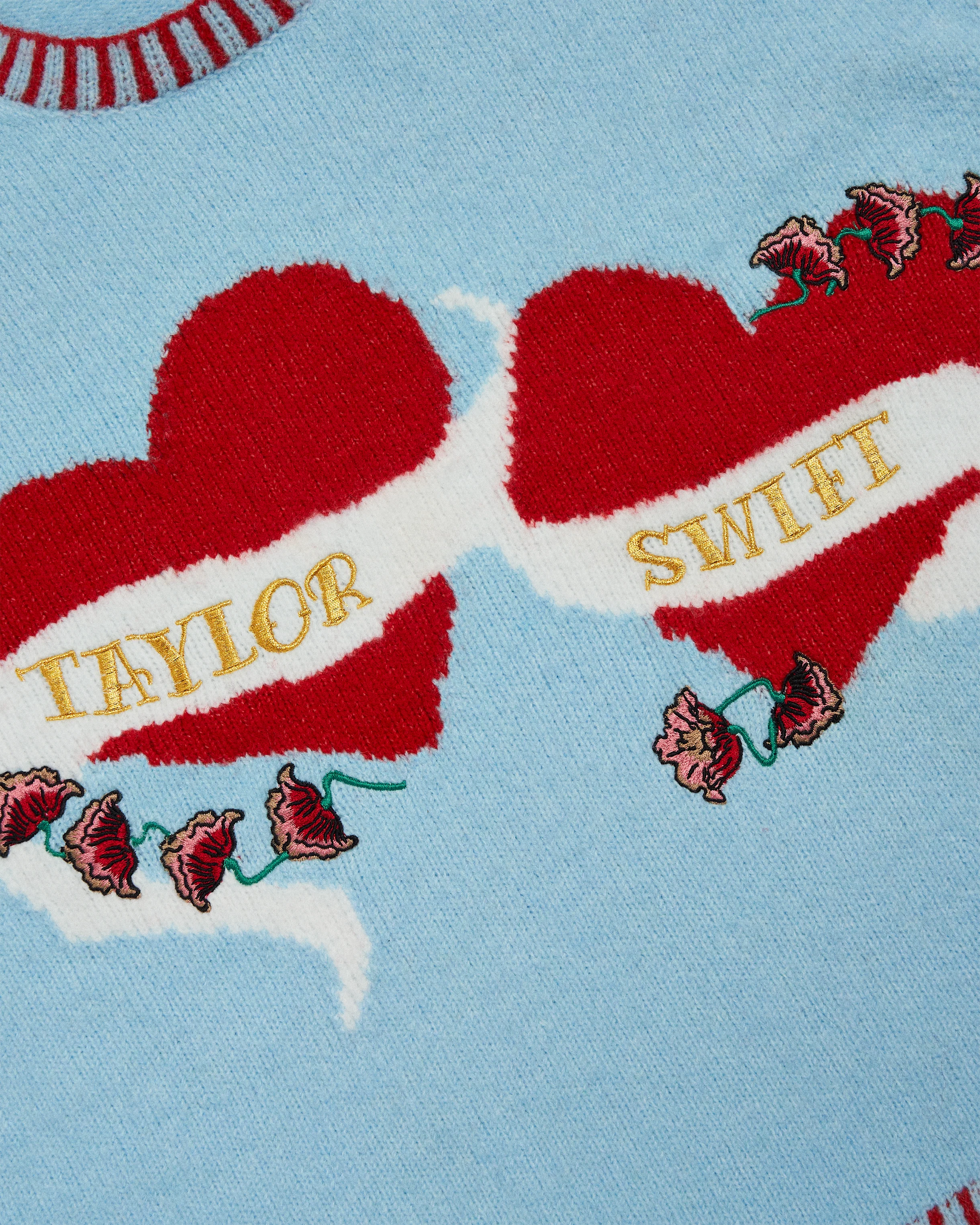 Taylor Swift Album Heart Sweater Front Detail
