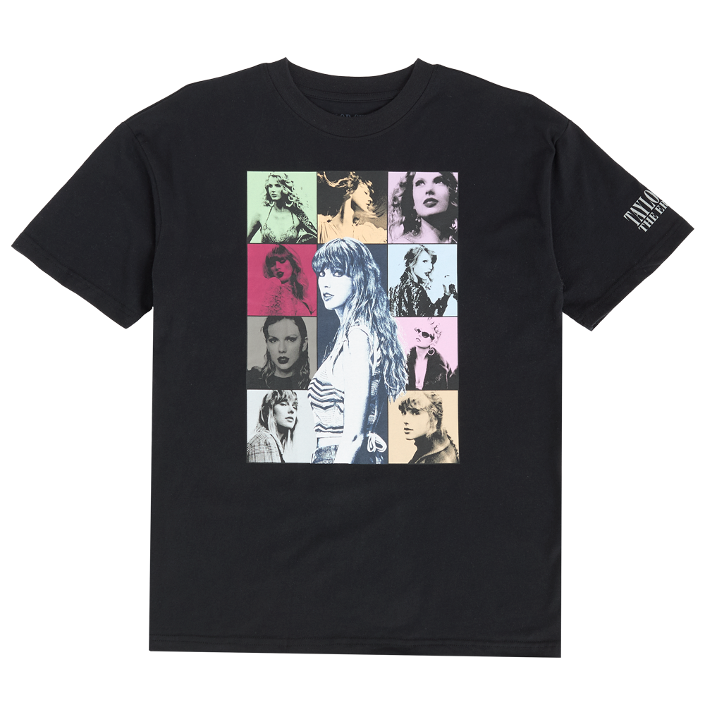 Taylor Swift The Eras Tour Black T-Shirt, Australia Front Flat