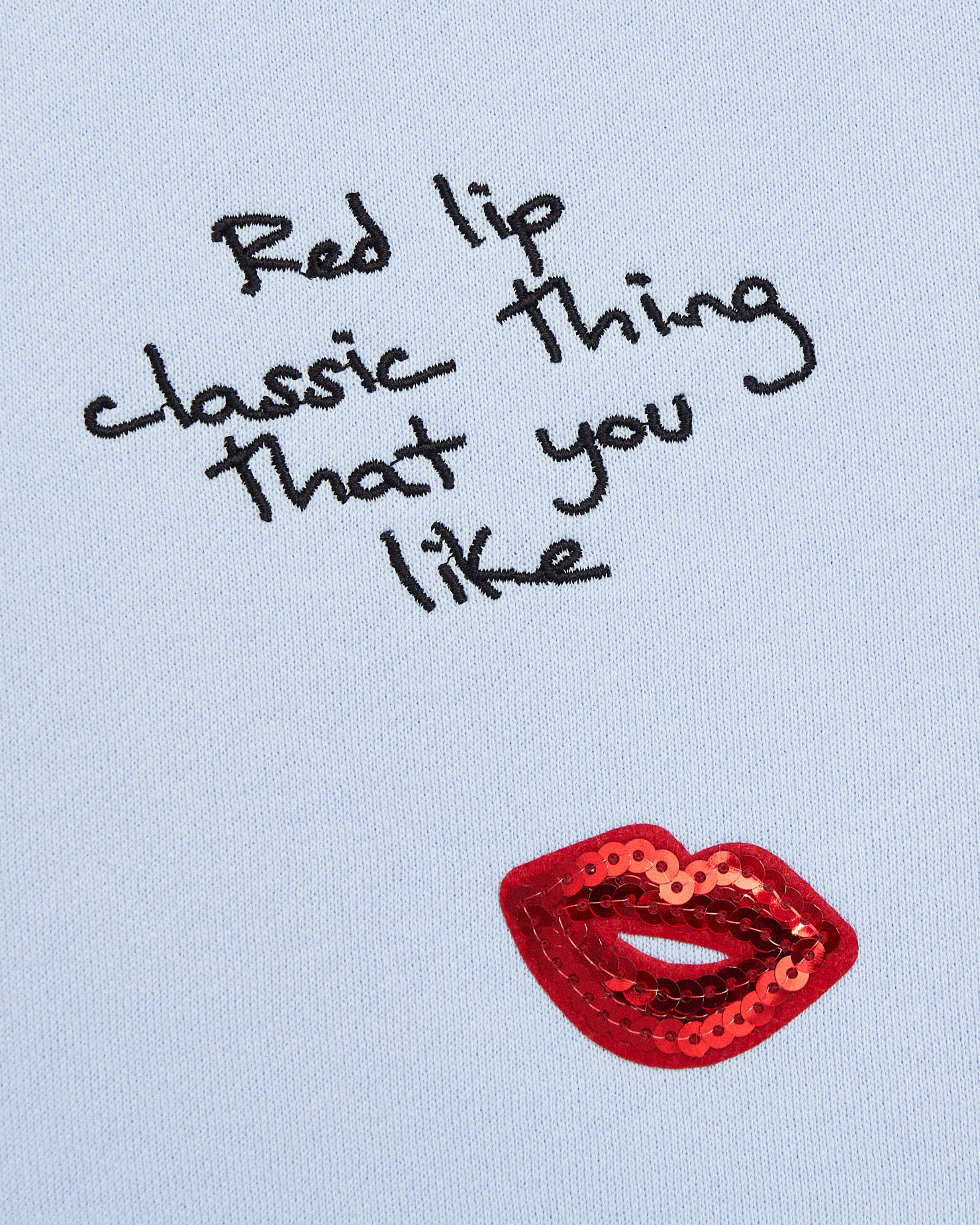 Sequin Red Lip Classic Thing That You Like Crewneck Sweatshirt 4
