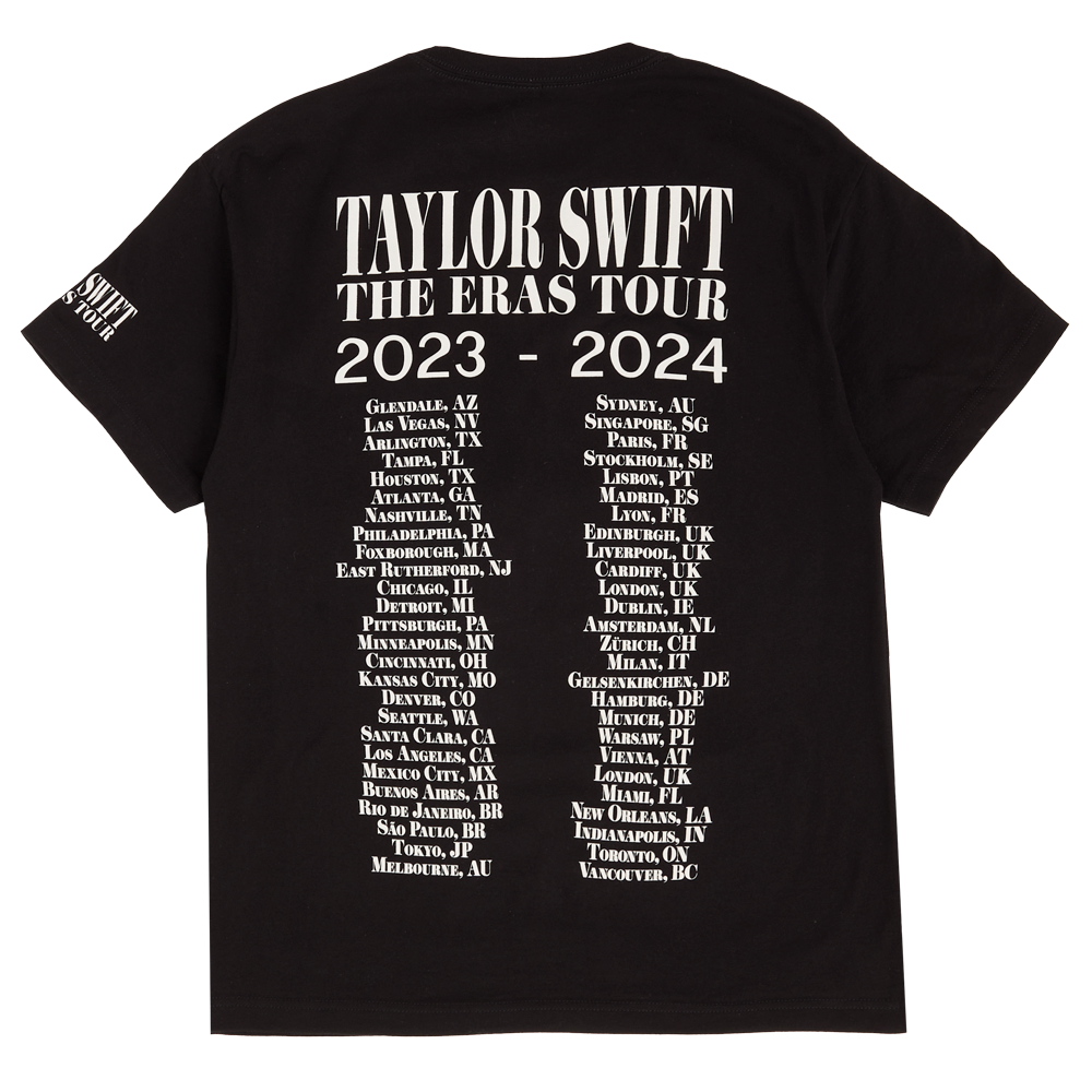 Taylor Swift The Eras Tour Black T-Shirt, Australia Back