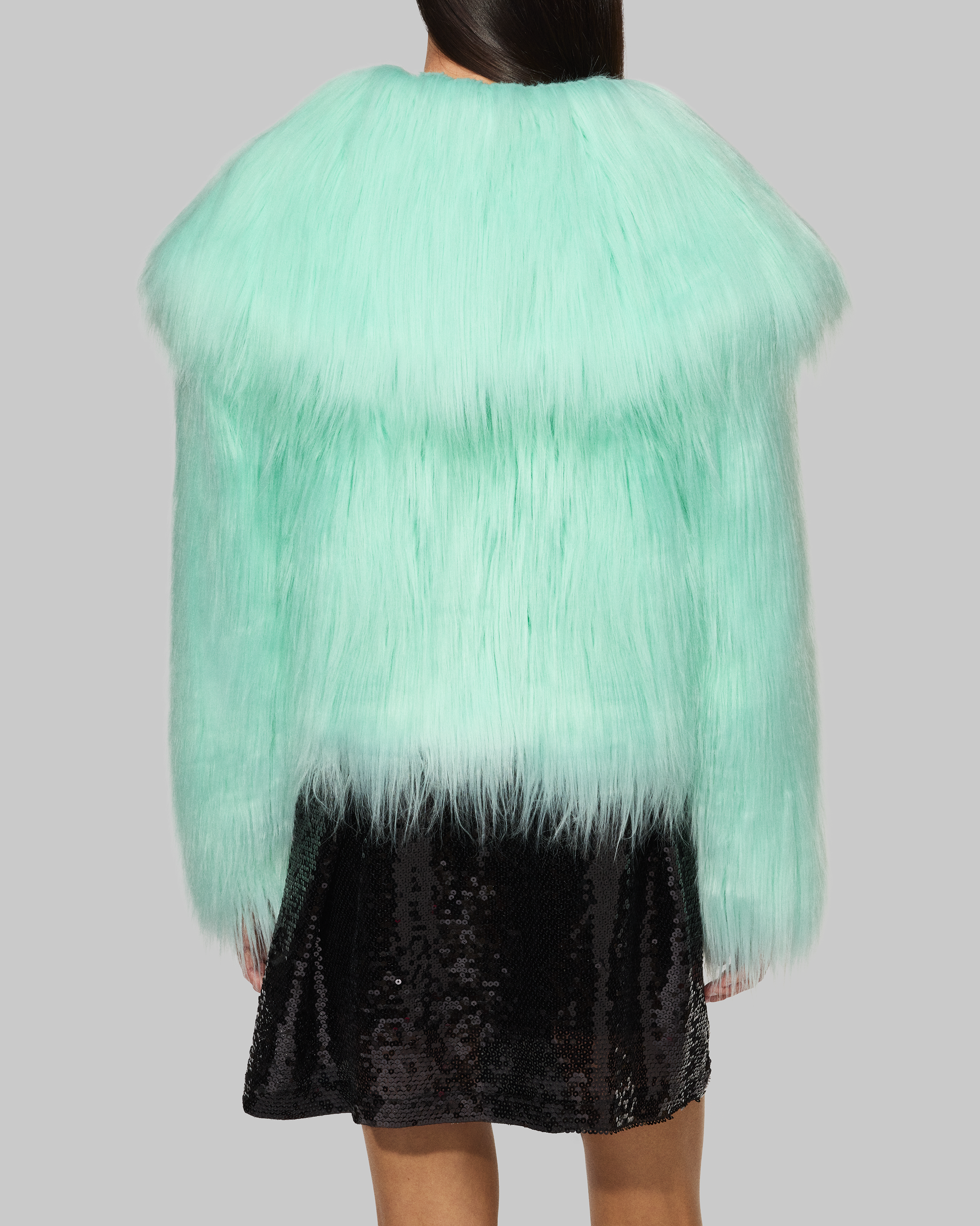 The Life of a Showgirl Mint Faux Fur Coat 7