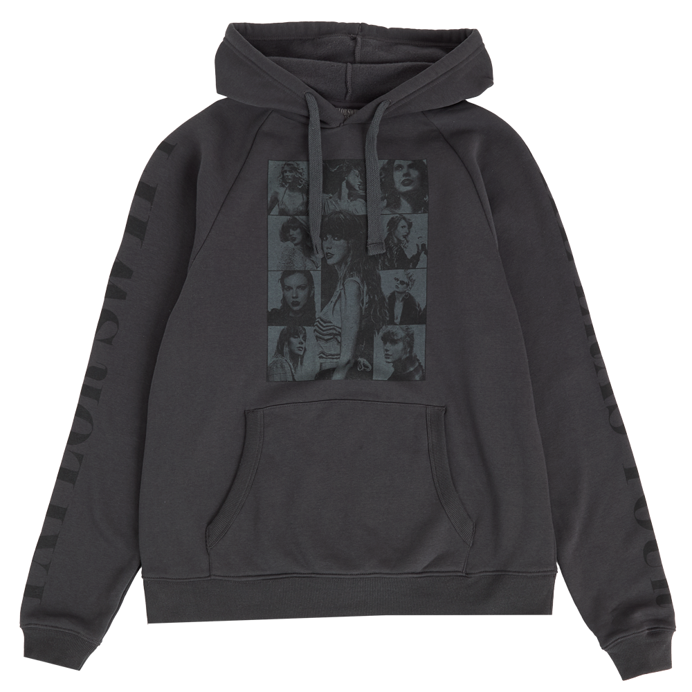 Taylor Swift The Eras International Tour Black Photo Hoodie Front Flat