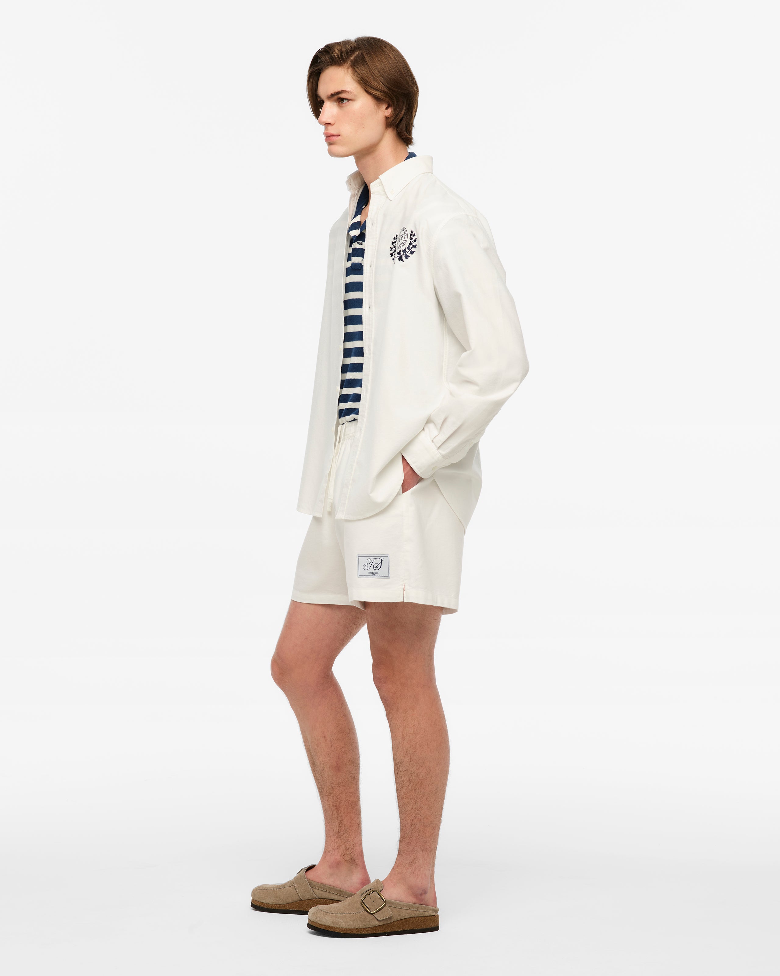 TS Crest White Oxford Shirt