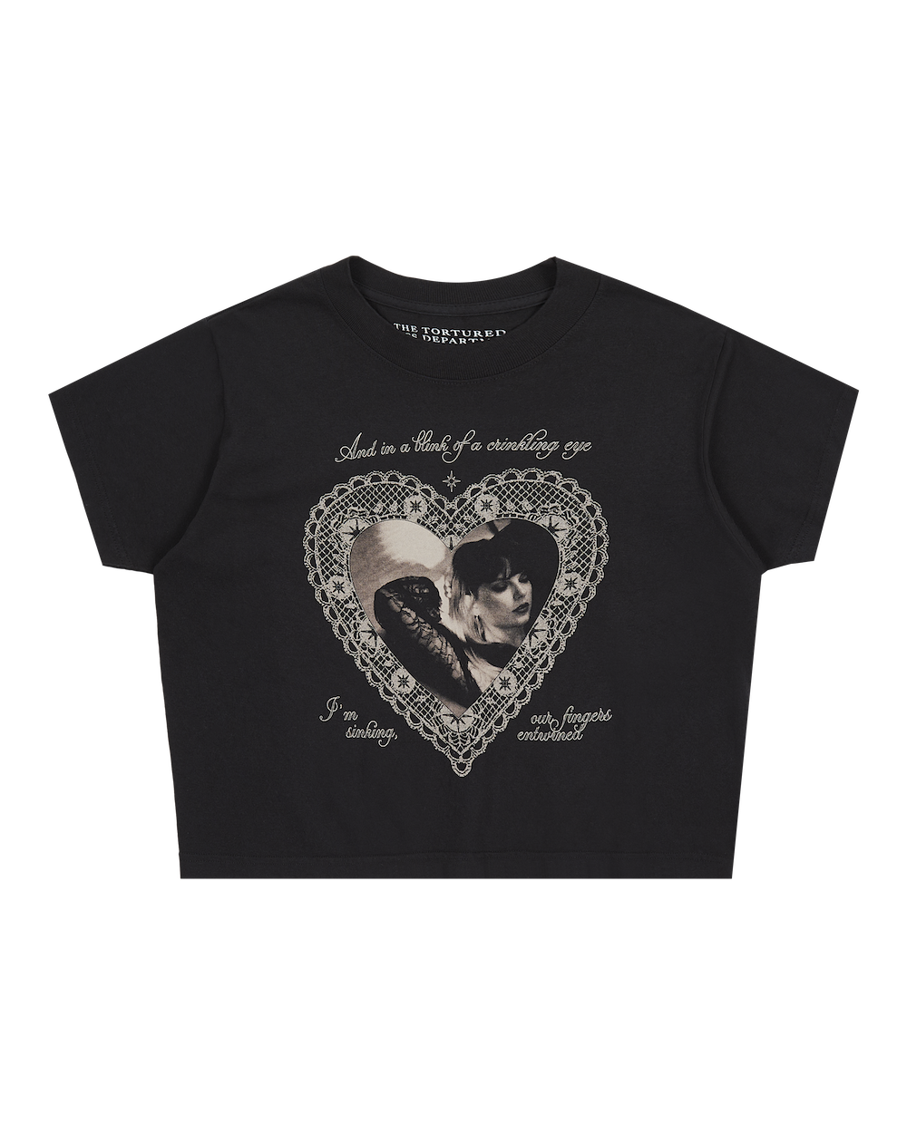 Blink Of A Crinkling Eye Crop T-Shirt Front