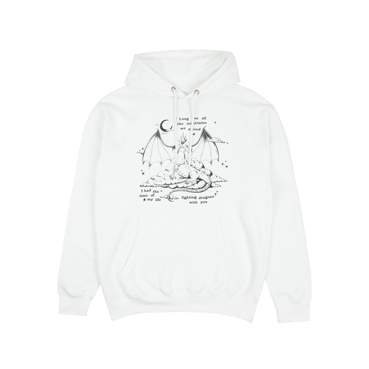 Fighting Dragons With You White Hoodie Front
