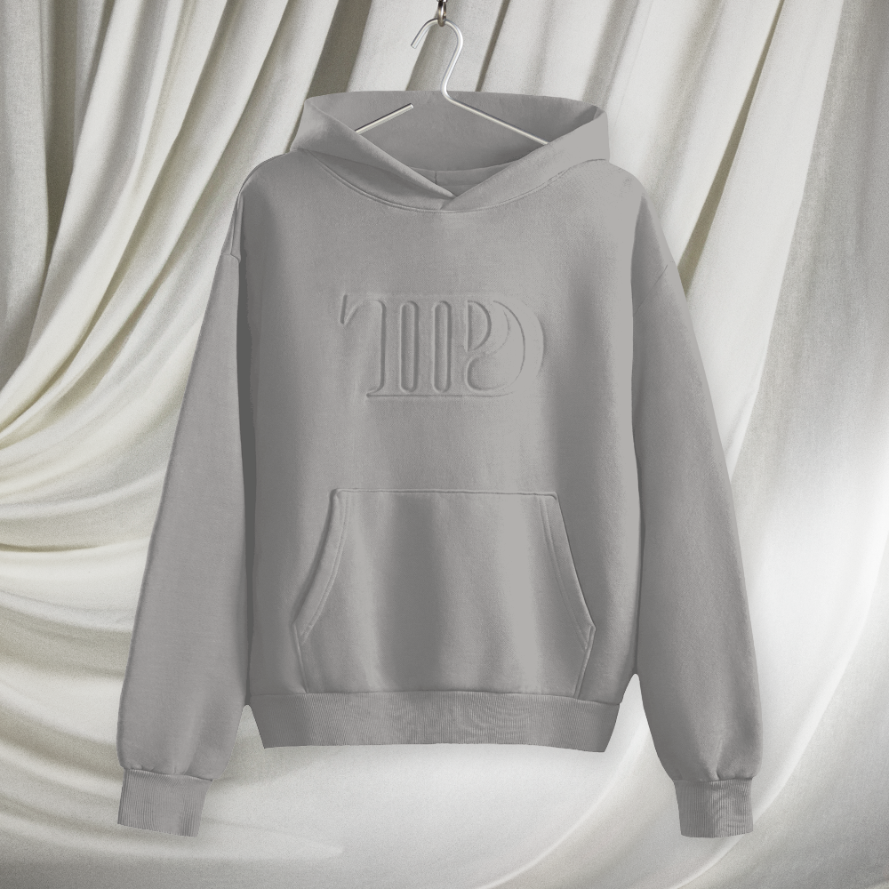 TTPD Gray Embossed Hoodie Front