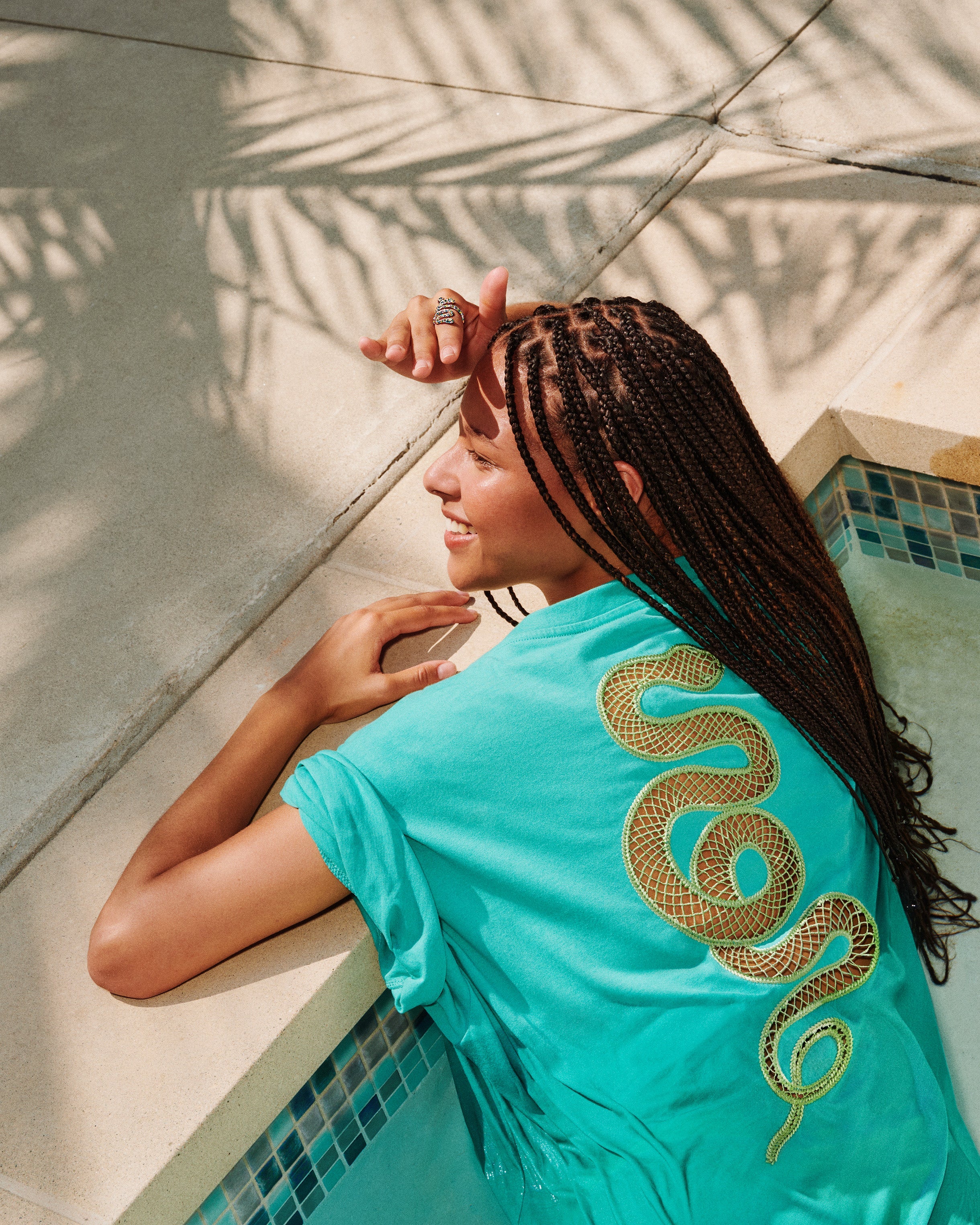 Island Breeze & Lights Down Low Crochet Snake Tee Editorial