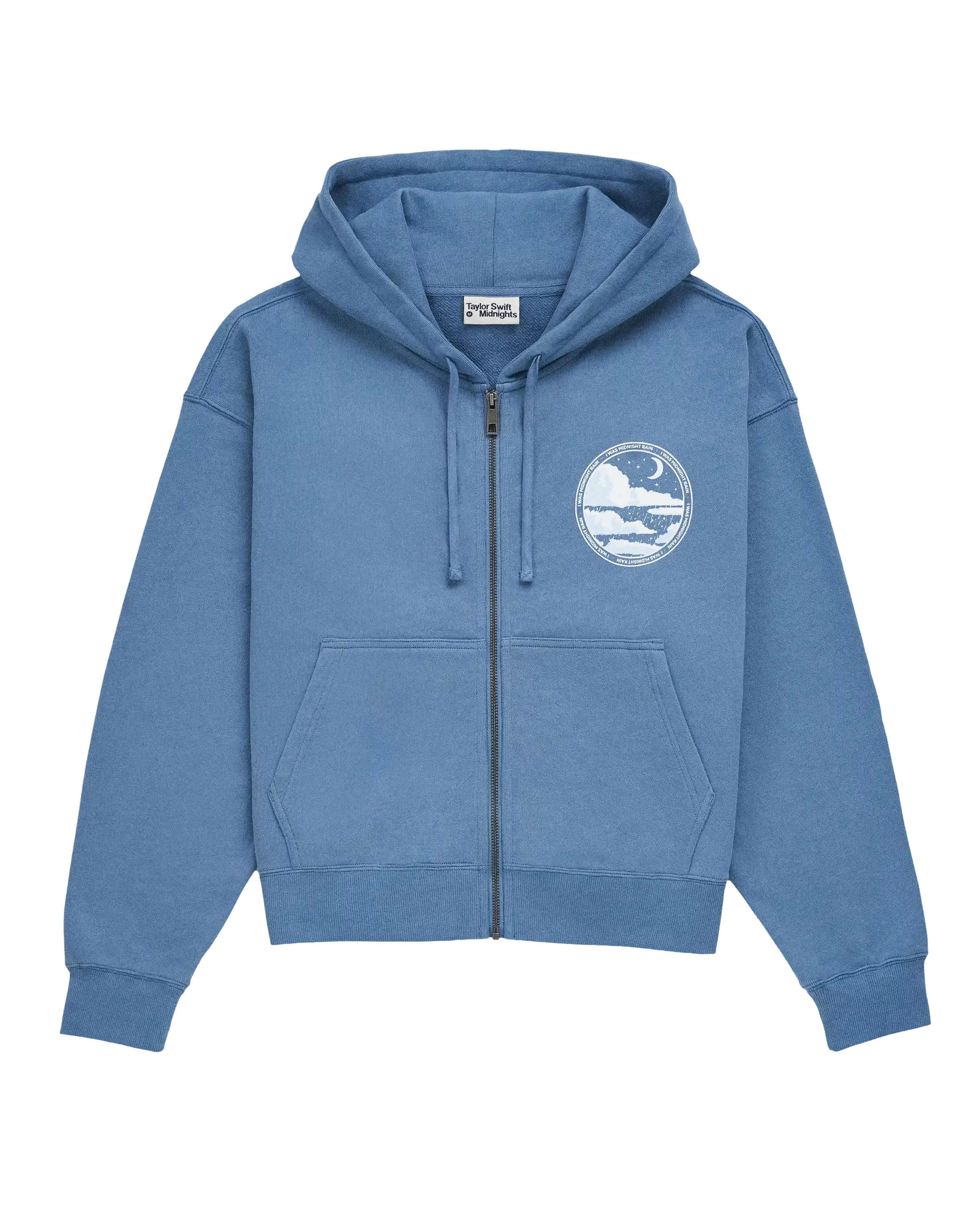 I Was Midnight Rain Zip Hoodie Front