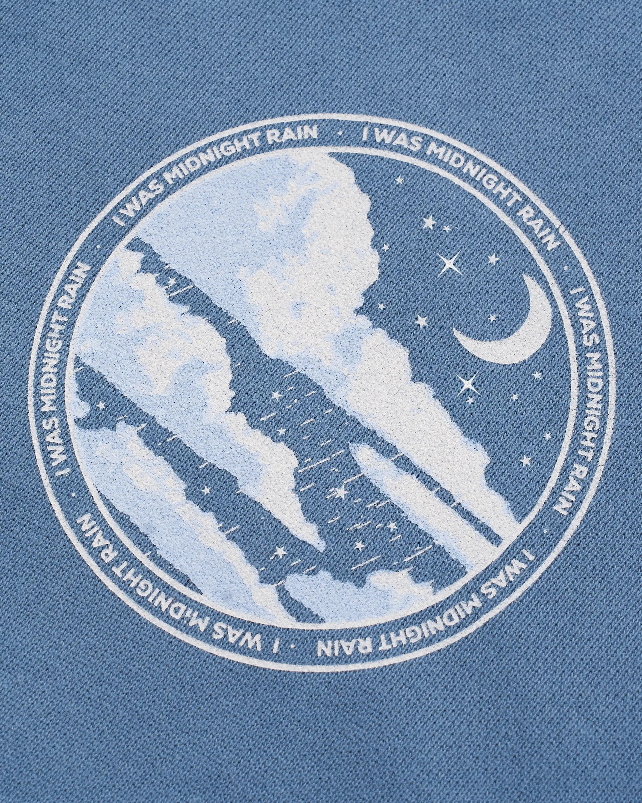I Was Midnight Rain Zip Hoodie Detail
