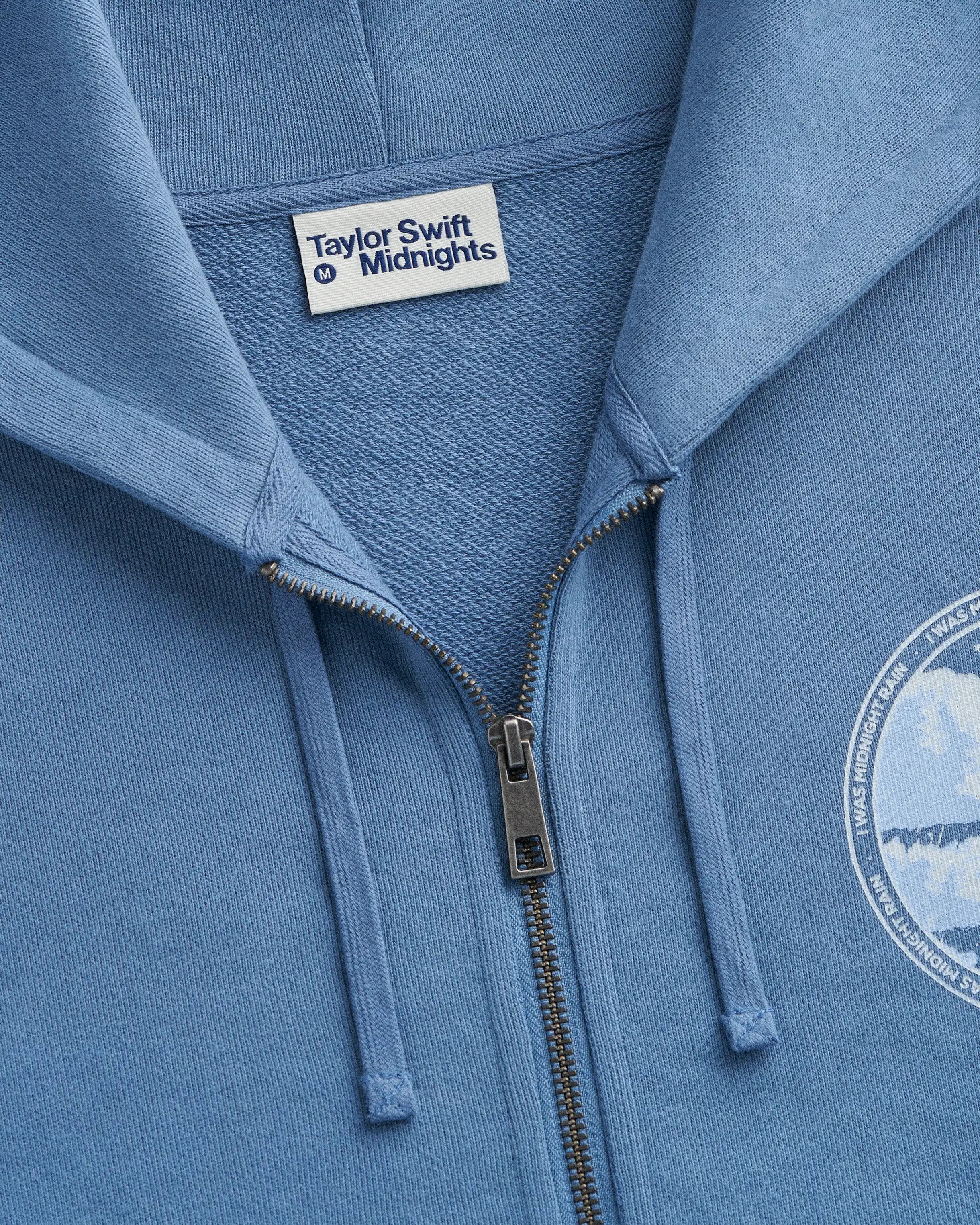 I Was Midnight Rain Zip Hoodie Detail