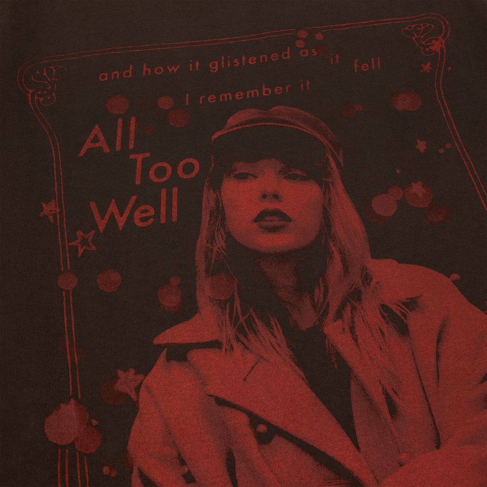 Red (Taylor's Version) Glistened As It Fell Longsleeve T-Shirt Detail