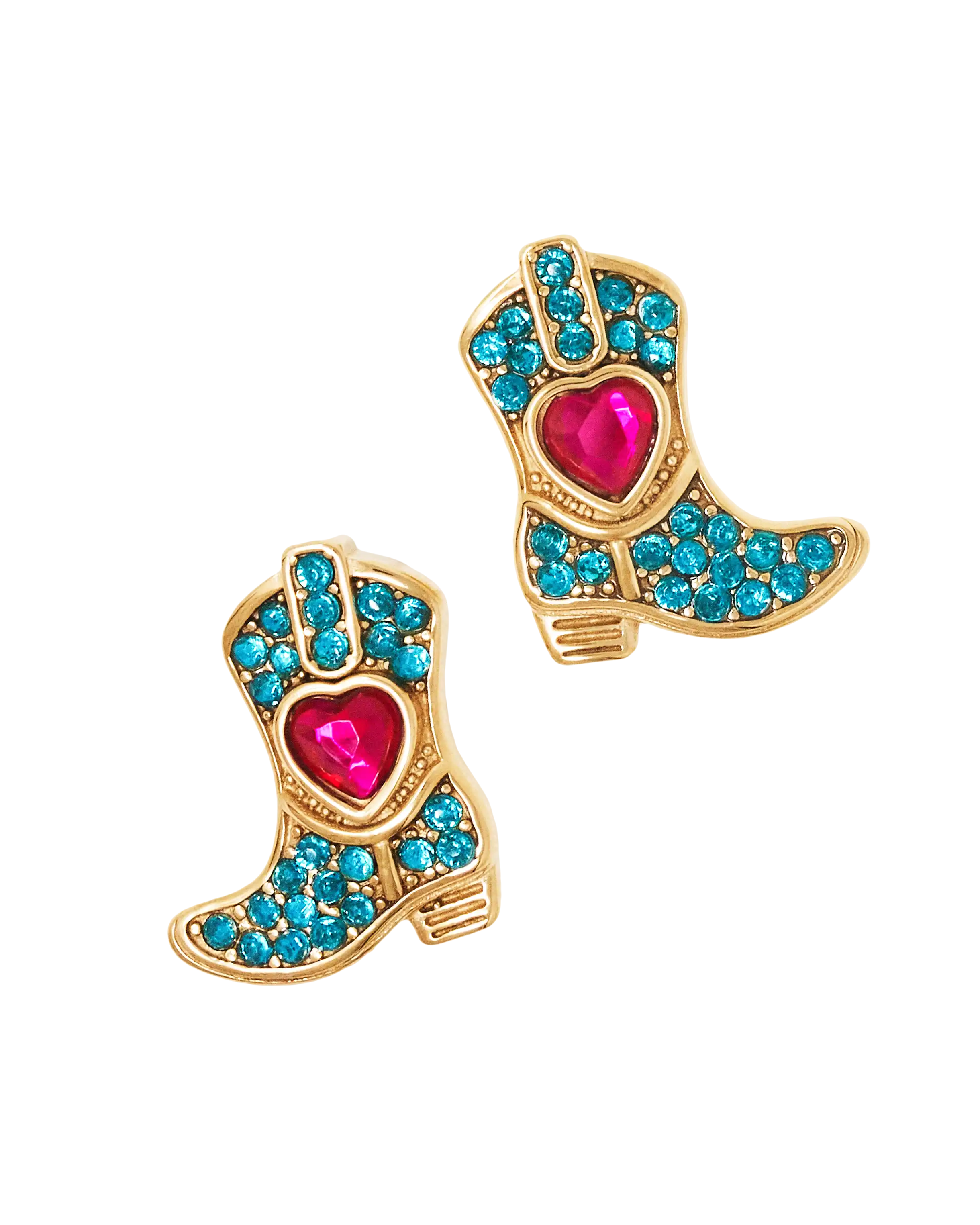 Rhinestone Boot Earrings Front