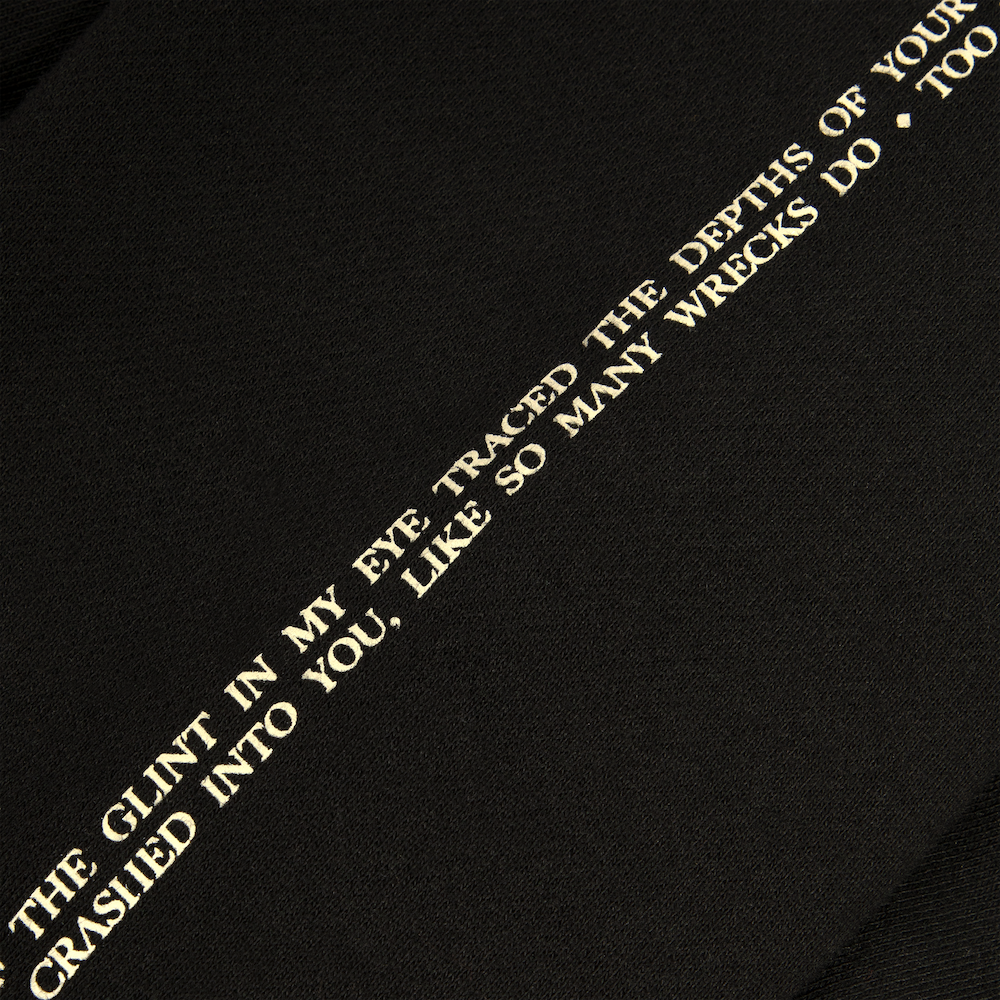 Say You'll Always Wonder Black Hoodie Close Up