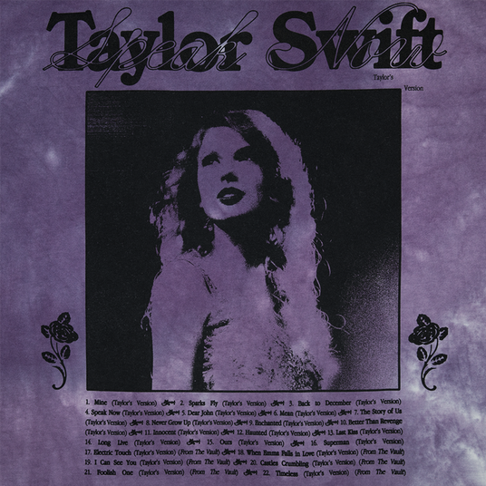 Speak Now Taylor's Version Tracklist Purple Tie Dye T-Shirt Detail