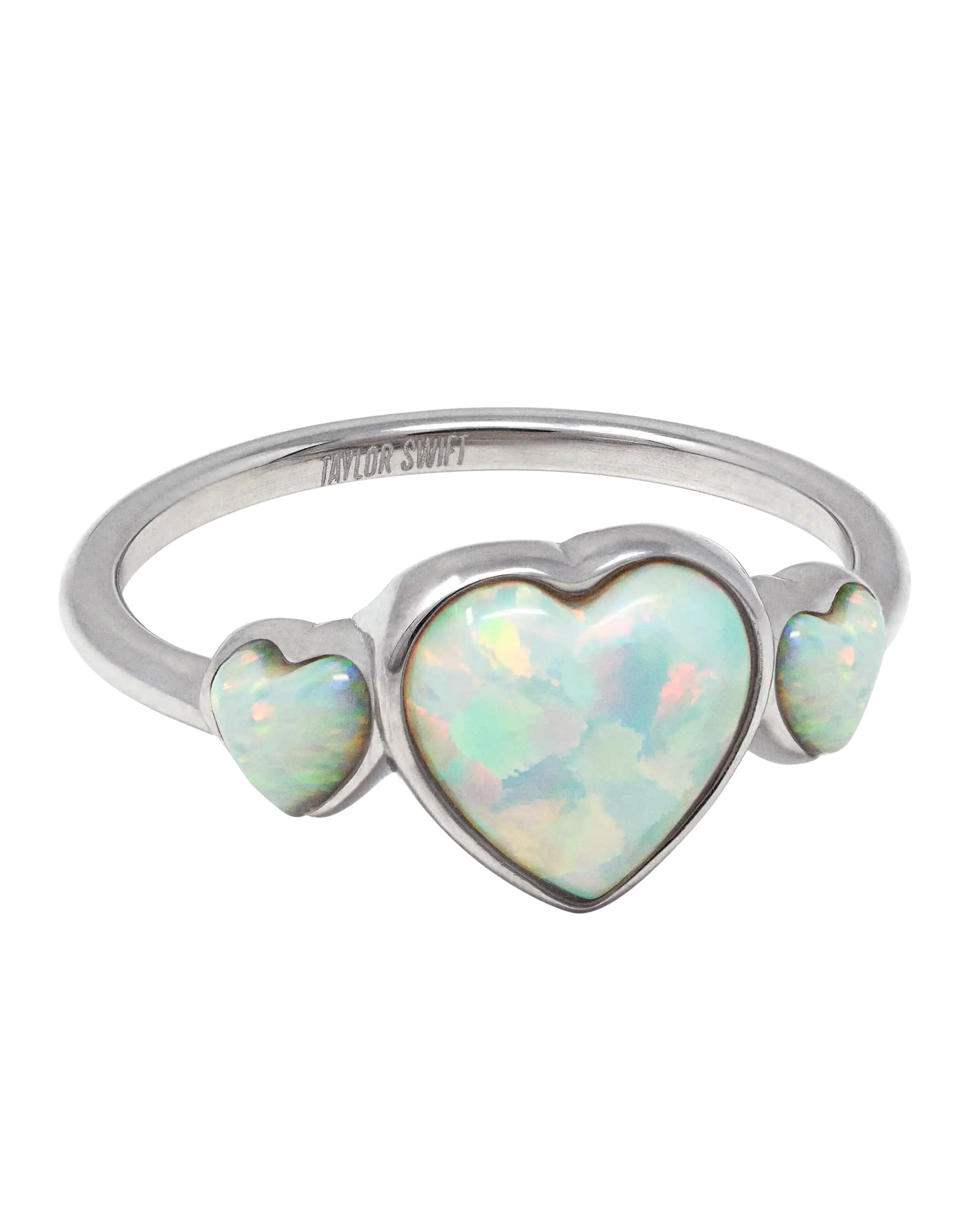 The Sky is Opalite Heart Ring Front