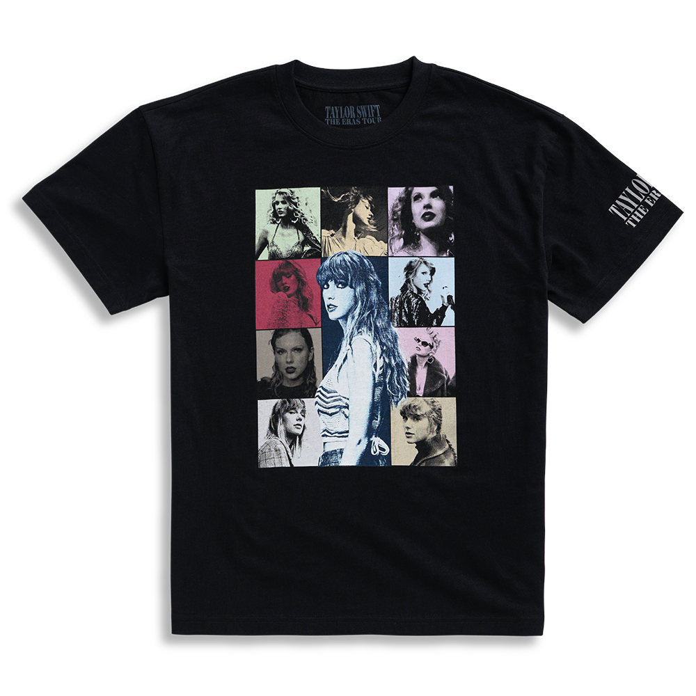 Taylor Swift The Eras Tour Black T-Shirt, Australia Front