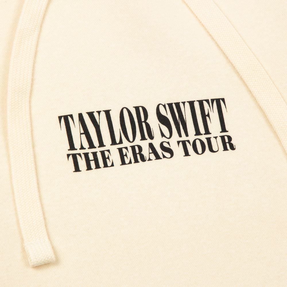 Taylor Swift The Eras II Tour Cream Hoodie front close up