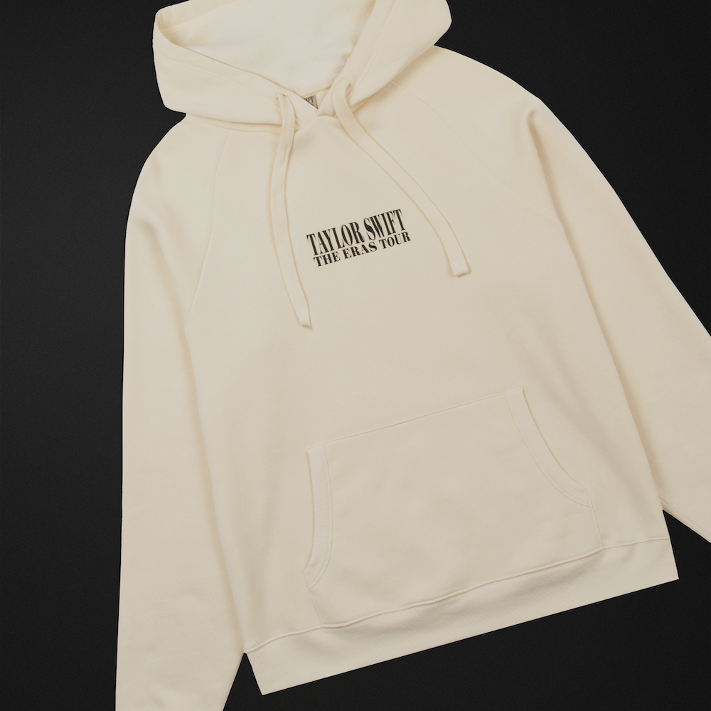 Taylor Swift The Eras II Tour Cream Hoodie front flat lay