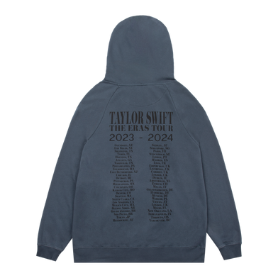 Taylor Swift The Eras II Tour Washed Blue Hoodie back