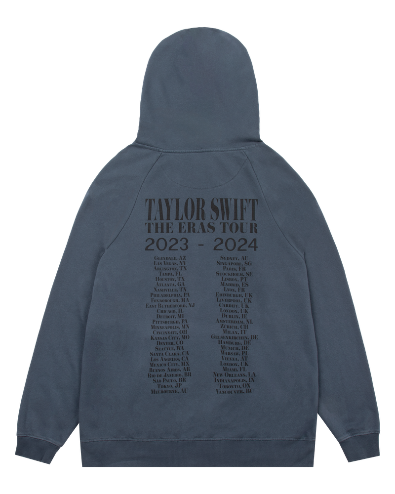 Taylor Swift The Eras II Tour Washed Blue Hoodie back