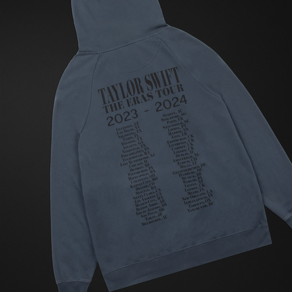 Taylor Swift The Eras II Tour Washed Blue Hoodie