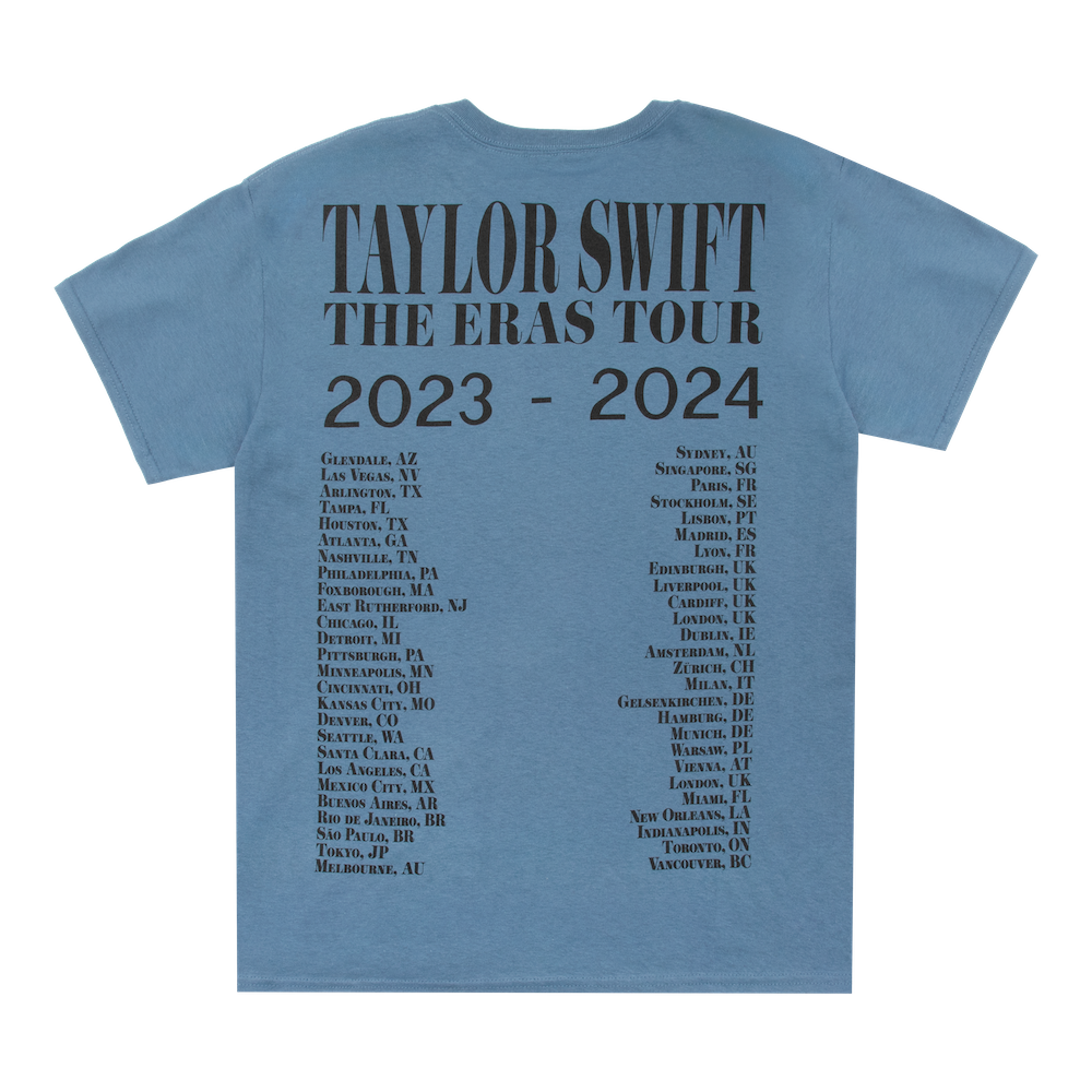 Taylor Swift The Eras Tour Blue T-Shirt Back