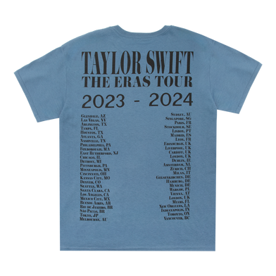Taylor Swift The Eras Tour Blue T-Shirt Back