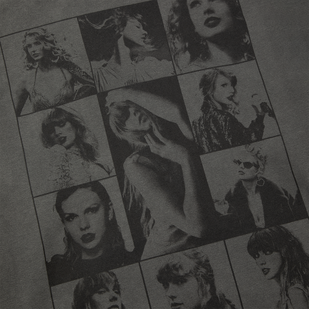 Taylor Swift The Eras Tour Charcoal Hoodie Back close up