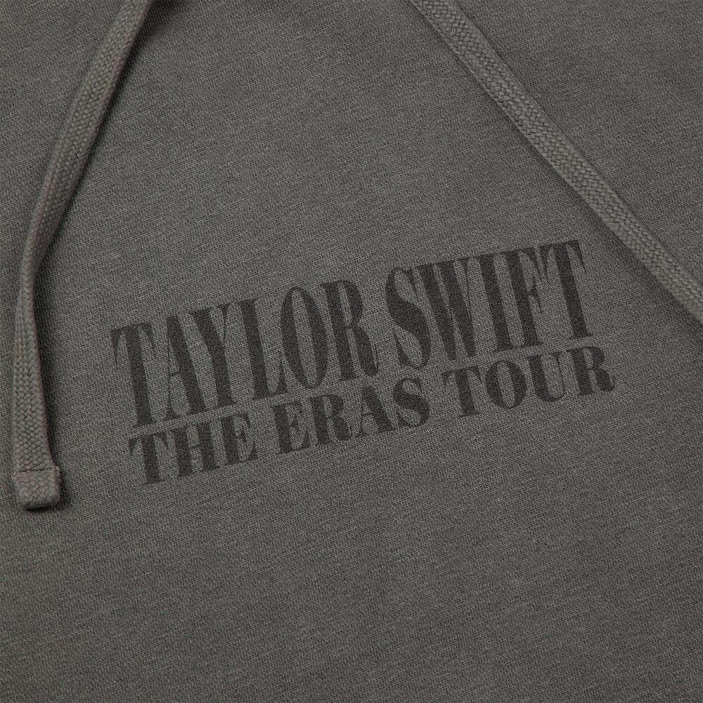 Taylor Swift The Eras Tour Charcoal Hoodie front close up