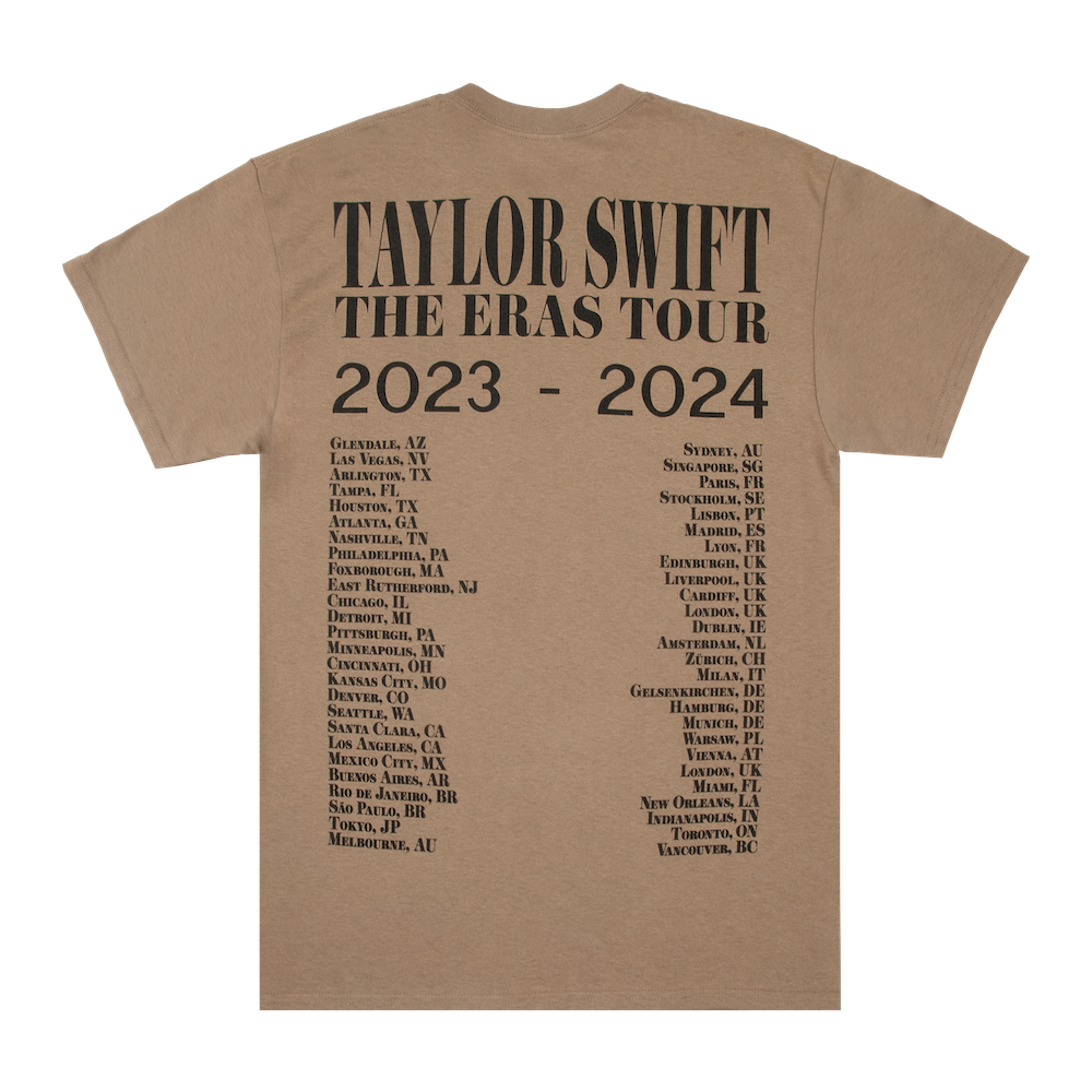 Taylor Swift The Eras Tour Taupe T-Shirt back