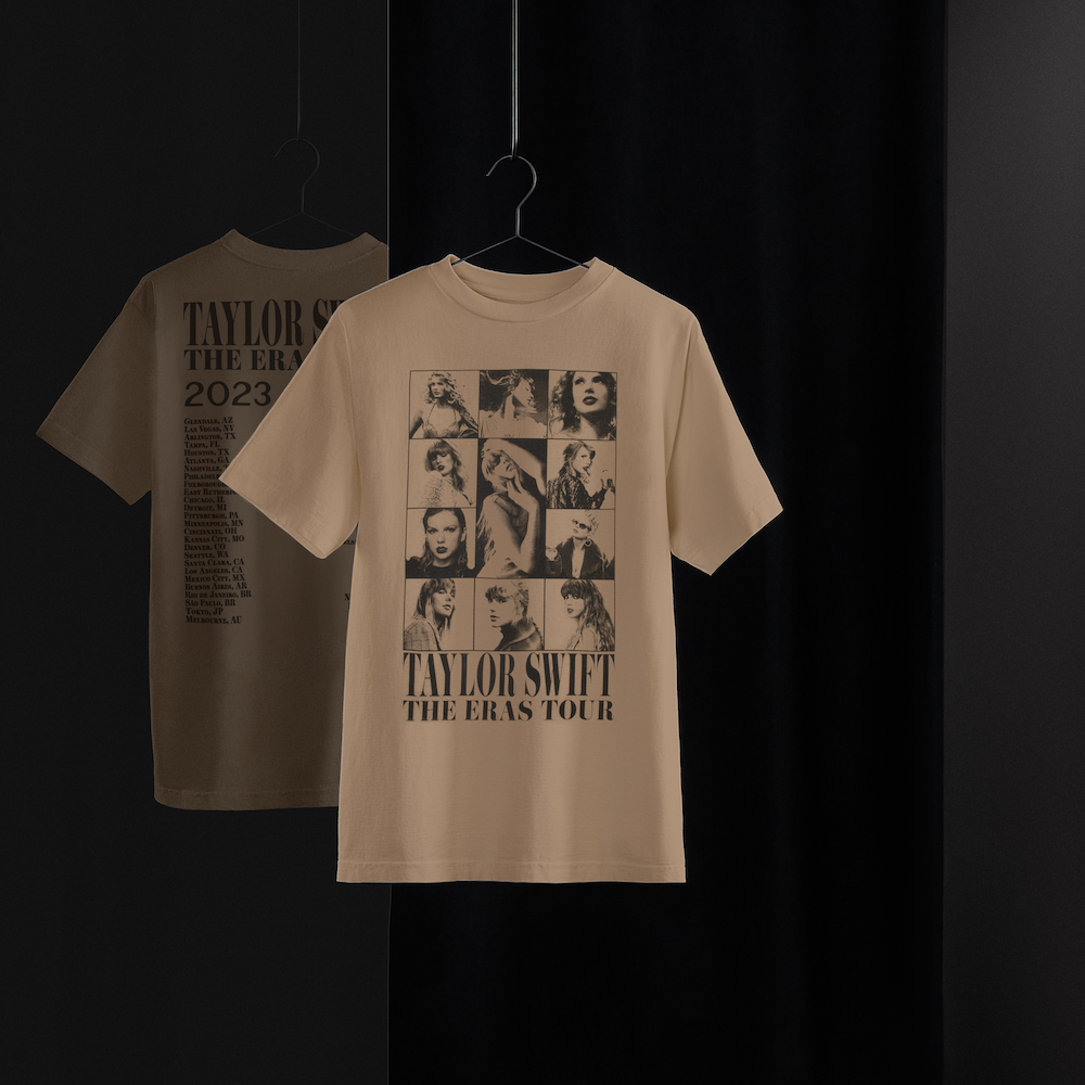 Taylor Swift The Eras Tour Taupe T-Shirt on hanger