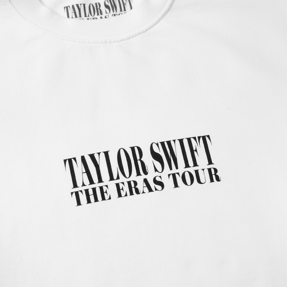 Taylor Swift The Eras Tour White Crewneck front close up