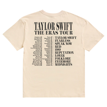 Taylor Swift The Eras Tour Official Merch Black T-shirt TOUR