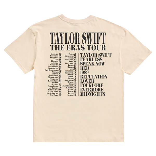 Taylor Swift The Eras International Tour Beige T-Shirt | Taylor Swift ...