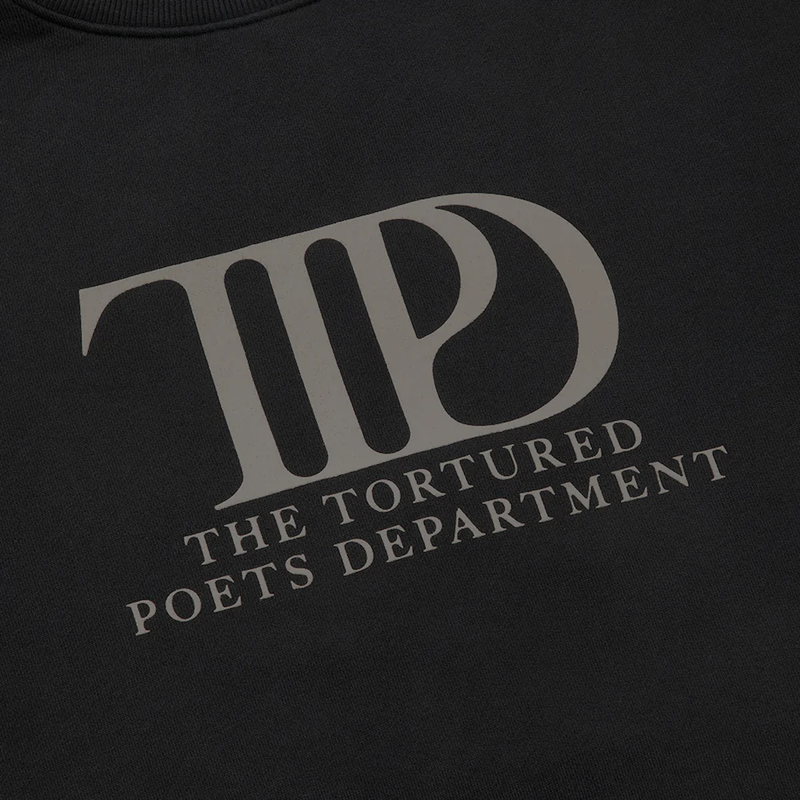 The Tortured Poets Department Black Crewneck | Taylor Swift Official AU ...