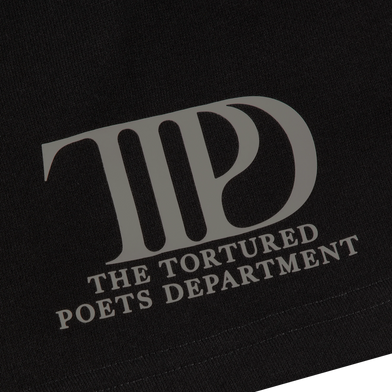 The Tortured Poets Department Black Shorts Detail